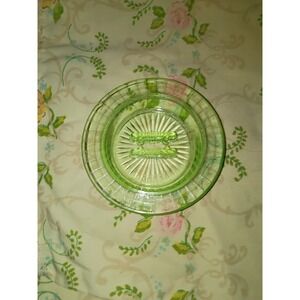 Hazel Atlas Checkerboard Ashtray With Matchbook Holder 4" UV Glow Uranium